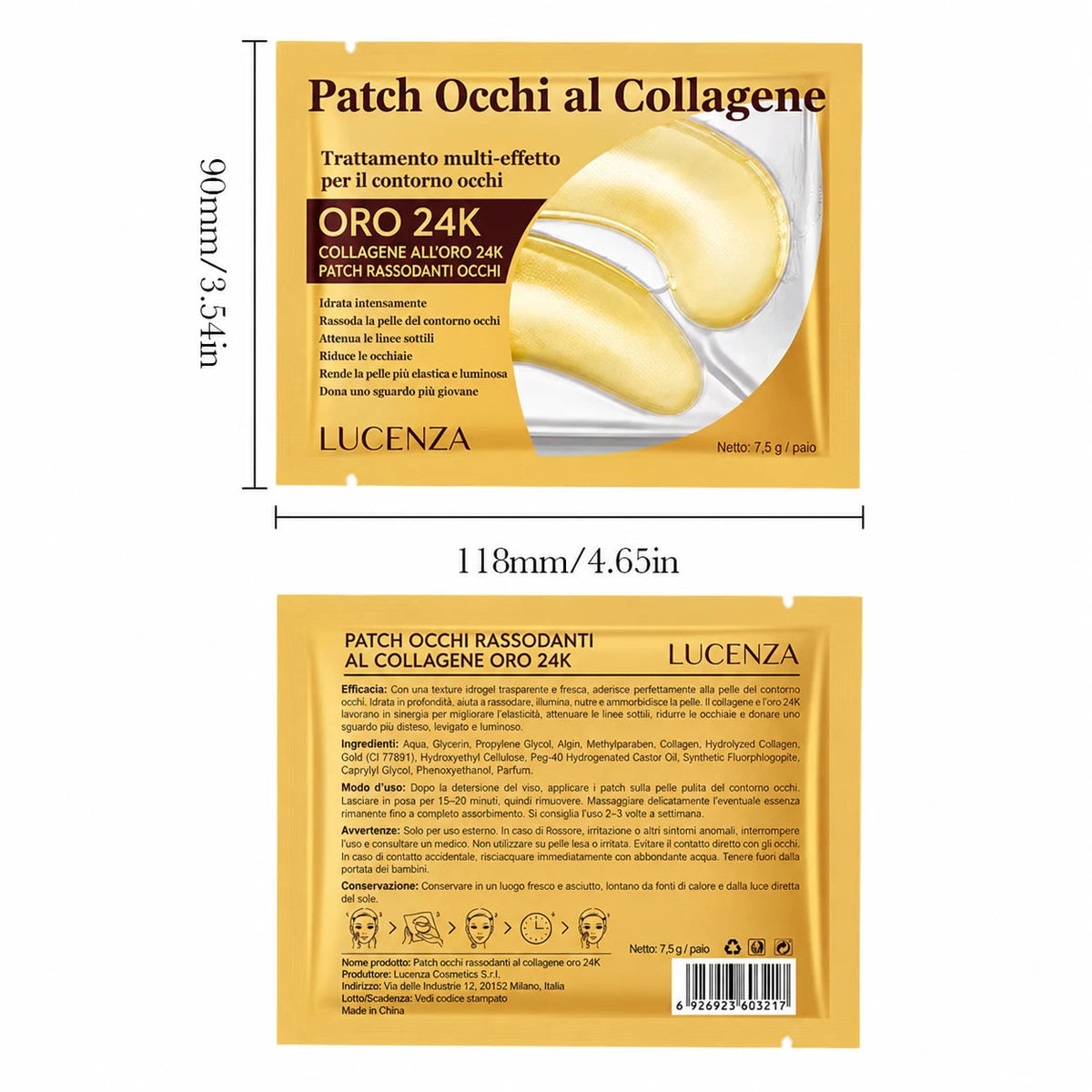 Patch Occhi al Collagene Oro · Set 10 + 10 in omaggio